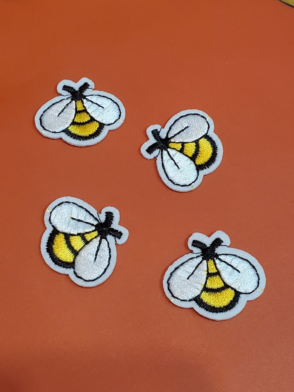 Yellow Bee Iron-On Patches (4)